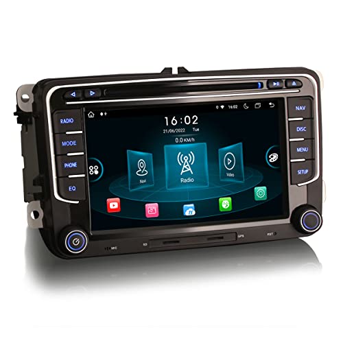 Erisin Android 12 8-Kern 4GB + 64GB Autoradio Mit GPS für VW Passat Golf 5/6 Touran Caddy Skoda Seat Tiguan Jetta T5 Transporter Bluetooth Touchscreen CarPlay DAB+ DSP RDS WiFi von erisin