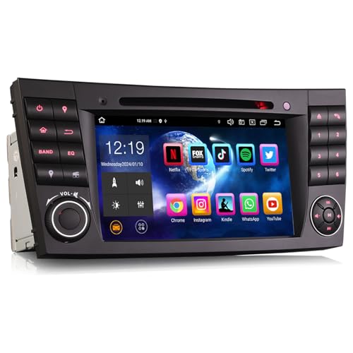 Erisin Android 12 8-Kern Autoradio Mit GPS Navi für Mercedes Benz E/CLS/G Klasse W211 W219 W463 7 Zoll DVD Touchscreen Unterstützt DAB+ Radio CarPlay DSP WiFi FM BT 5.0 Android Auto 4GB RAM+64GB ROM von erisin