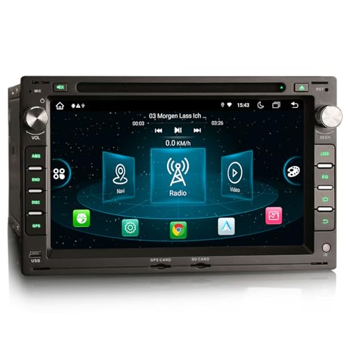 Erisin Android 13 8-Kern Autoradio Mit GPS für VW Passat B5 Polo Jetta Sharan Golf 4 T5 Seat Ibiza Superb Peugeot 307 7 Zoll Touchscreen Kabellos CarPlay DAB+ WiFi FM Radio Bluetooth A2DP 4GB+64GB von erisin