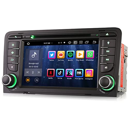 Erisin Android 12 8-Kern Bluetooth 5.0 Autoradio Mit GPS für Audi A3 S3 RS3 RNSE-PU 7 Zoll Touchscreen Unterstützt Kabelloses CarPlay Android Auto DSP DAB+ WiFi 4G FM Radio A2DP 4GB RAM+64GB ROM von erisin