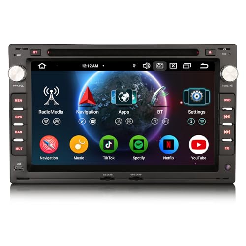 Erisin Android 13 4GB+64GB 8-Kern DVD Autoradio GPS Navi für VW Passat Golf 4 Sharan Polo Lupo T5 Multivan Skoda Octavia SEAT Ibiza 6L 7 Zoll CarPlay Android Auto DAB+WiFi 4G Bluetooth 5.0 Canbus DSP von erisin