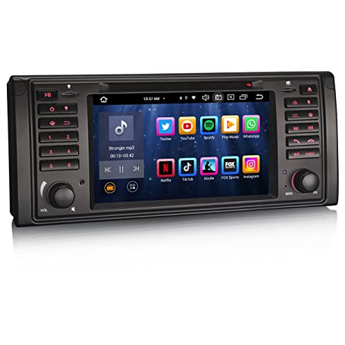 Erisin Android 13 8-Kern 4GB RAM+64GB ROM Autoradio GPS Navi für BMW 5er E39 M5 7 Zoll Bluetooth 5.0 Touchscreen Unterstützt Kabelloses CarPlay Android Auto DAB+ DVD FM Radio DSP WiFi TPMS OBD2 von erisin