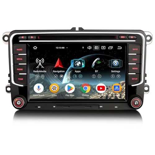 Erisin Android 14 Acht-Kern 4GB+64GB DAB+ Autoradio DVD Für VW Golf 5 Golf 6 Passat B6 Tiguan Touran EOS T5 Polo Jetta Skoda mit GPS Navi Unterstützt CarPlay Android AUTO WiFi Bluetooth 5.0 OPS FM RDS von erisin