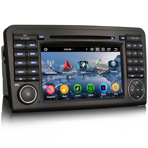 Erisin Android 14 Autoradio DVD für Mercedes Benz Klasse M/ML/GL W164 X164 Unterstützt DAB+ Navi Carplay Bluetooth WiFi A2DP RDS FM/AM Radio DSP Canbus Navigation 4GB RAM+64GB ROM von erisin