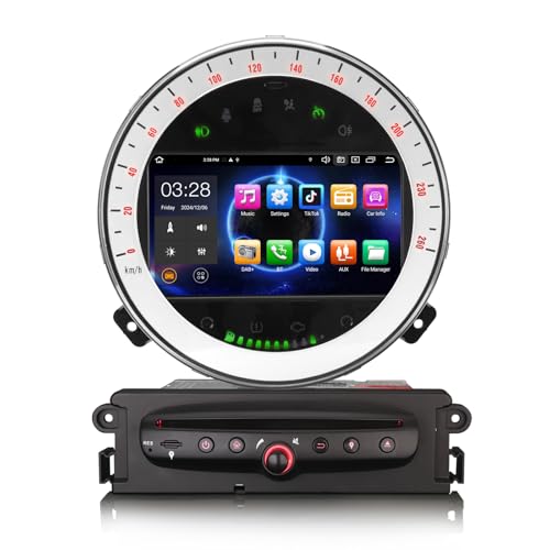 erisin [4G+64G] 8 Core Android 13 Autoradio für BMW Mini Cooper Unterstützt Carplay Android Auto GPS Navi DSP Bluetooth 5.0 WiFi Dab+ TPMS DVR CD/DVD von erisin