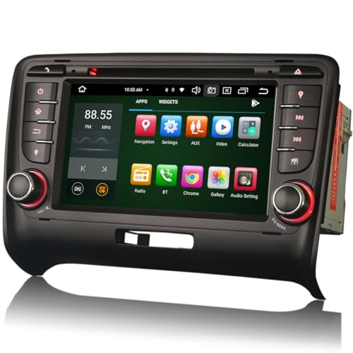 erisin 8-Core 4+64GB Android 11 Autoradio Navi für Audi TT MK2 Unterstützung GPS Sat NAV Carplay Android Auto DSP Bluetooth WiFi Dab+DVR DVD TPMS. von erisin