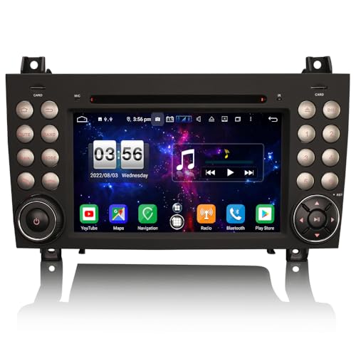 erisin 8-Kern [4+64GB] Android 14 Autoradio für Mercedes-Benz SLK Klasse R171 SLK200 SLK280 Unterstützt GPS-Navi Carplay Android Auto DSP Bluetooth A2DP WiFi DAB+ DVR DVD Canbus von erisin