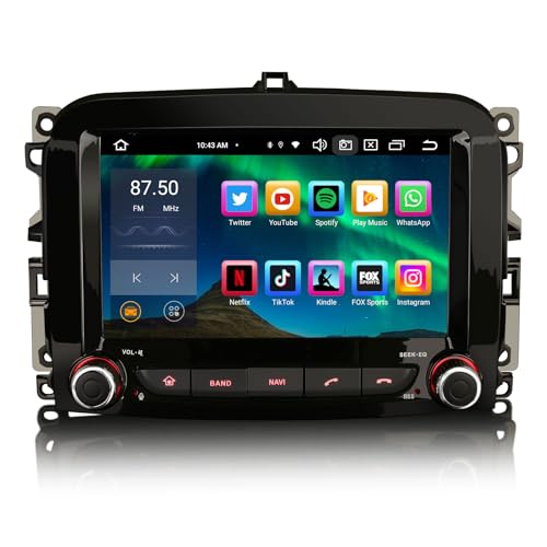 erisin 8-Kern 4+64GB Android 13 Autoradio für FIAT 500L Unterstützung GPS Sat NAV Drahtlos Carplay Android Auto DSP IPS Bluetooth 5.0 Dual Band WiFi DAB+ DVB-T2 OBD2 von erisin