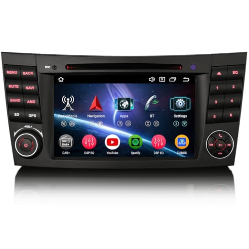 erisin 8 Kern Android 13 [4+64GB] Navi Autoradio für Mercedes Benz E/CLS Klasse W211 W219 Unterstützung Carplay Android Auto GPS Sat NAV DSP Bluetooth 5.0 WiFi Dab+ TPMS DVR OBD von erisin
