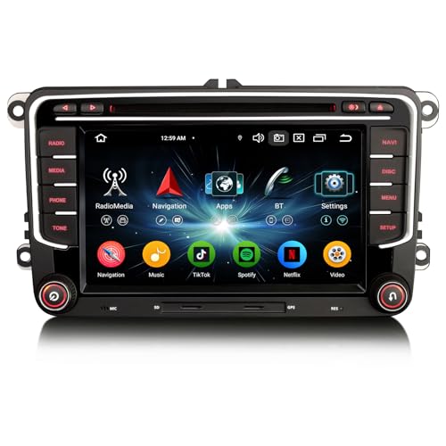 erisin 8 Kern Android 13 Autoradio Navi für VW Golf 5 Golf 6 Touran Polo T5 Radio Sharan Passat Tiguan SEAT Radio DVD Spieler DAB CarPlay WiFi OBD2 BT5.0 DSP Canbus SWC RDS 4GB+64GB von erisin