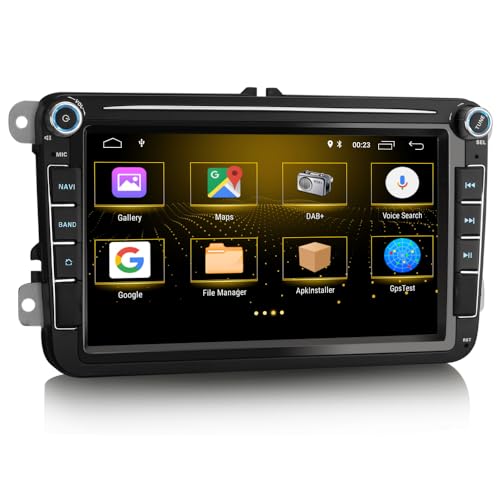 erisin 8 Zoll Android 11 Autoradio Autoradio für VW Passat Golf MK5 MK6 Polo Touran Tiguan T5 Caddy Seat Support Carplay Bluetooth GPS Navi DSP WiFi Dab+OBD2 OPS RDS DVR von erisin