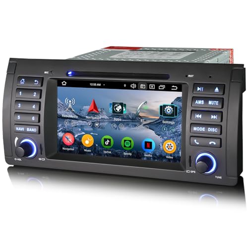 erisin Android 13 [4+64GB] 8 Kern Autoradio Navi für BMW X5 E53 Carplay Android Auto GPS DSP Bluetooth 5.0 WiFi Dab+ Radio Canbus DVR DVD DVB-T2 von erisin