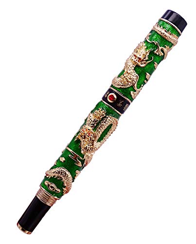 Jinhao Fude-Stift mit gebogener Spitze, feine bis breite Größe, chinesische Handarbeit, Cloisonne Emaille, Malerei Drache, Advanced Business Gift Pen von erofa