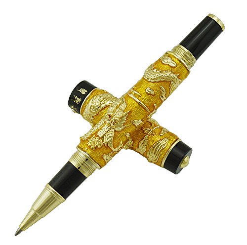 Jinhao Golden Color Tintenroller, chinesische Handarbeit, Cloisonne Emaille, Malerei Drache, Advanced Business Gift Pen von erofa