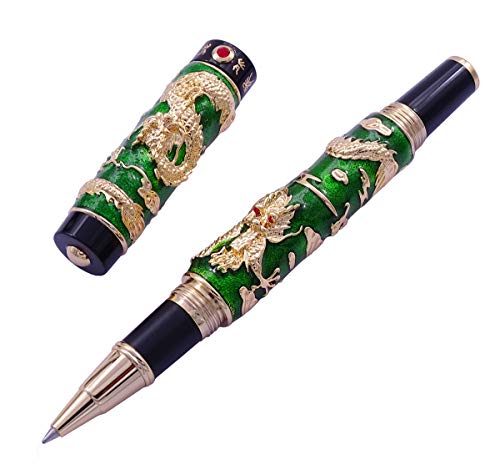 Jinhao Tintenroller, grüner Farbe, chinesische Handarbeit, Cloisonne Emaille, Malerei Drache, Advanced Business Gift Pen von erofa