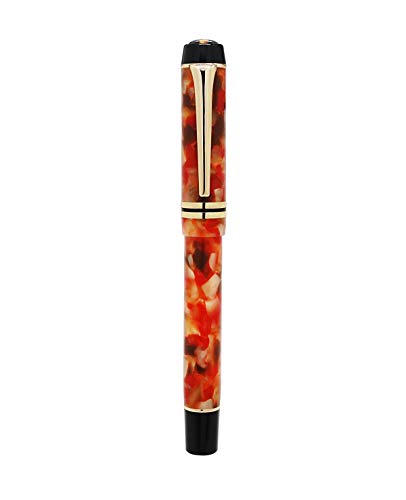 Kaigelu Füllfederhalter 316 Serie, mittlere Feder, roter Marmor-Farbe, Kunstharz, Schaft mit Stifttasche von erofa