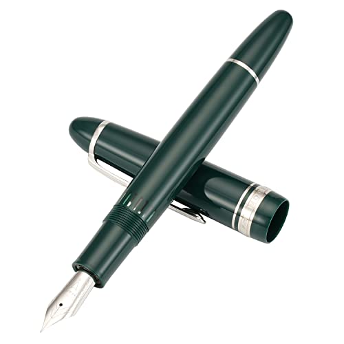 erofa Majohn Kolbenfüllhalter P136, mittlere Feder mit Box, grüner Kunstharzschreiber, Geschenk-Set von erofa
