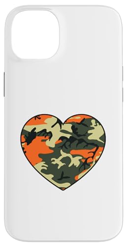 Beige Schwarz Khaki Orange Camo Herz Hülle für iPhone 14 Plus Beige Schwarz Khaki Orange Camo Herz Hülle für iPhone 14 Plus von es designs