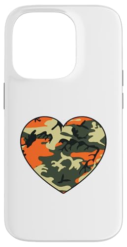 Beige Schwarz Khaki Orange Camo Herz Hülle für iPhone 14 Pro Beige Schwarz Khaki Orange Camo Herz Hülle für iPhone 14 Pro von es designs