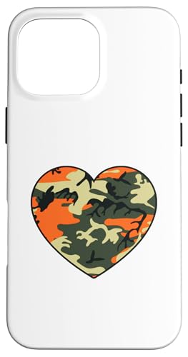 Beige Schwarz Khaki Orange Camo Herz Hülle für iPhone 16 Pro Max Beige Schwarz Khaki Orange Camo Herz Hülle für iPhone 16 Pro Max von es designs