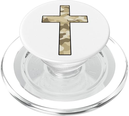 Beiges Camo-Kreuz PopSockets PopGrip für MagSafe von es designs