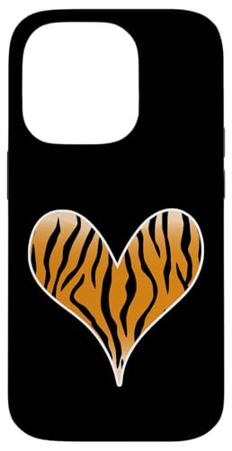 Herz mit Tigermuster Hülle für iPhone 14 Pro von es designs