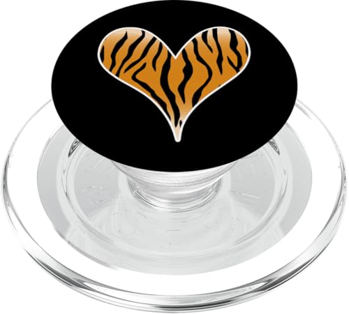 Herz mit Tigermuster PopSockets PopGrip für MagSafe Herz mit Tigermuster PopSockets PopGrip für MagSafe von es designs