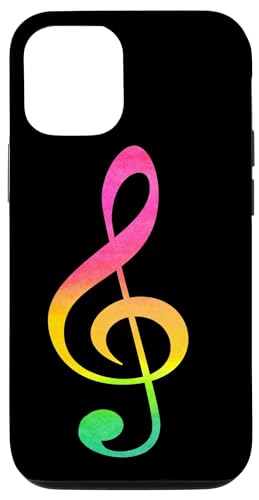 Hülle für iPhone 15 Pro Pretty Colors Regenbogen-Musikschlüssel von es designs
