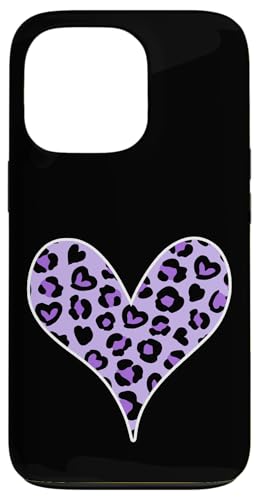Lila Leopardenmuster Herz Hülle für iPhone 13 Pro von es designs