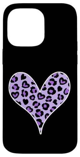 Lila Leopardenmuster Herz Hülle für iPhone 14 Pro Max Lila Leopardenmuster Herz Hülle für iPhone 14 Pro Max von es designs
