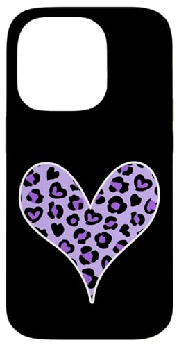 Lila Leopardenmuster Herz Hülle für iPhone 14 Pro Lila Leopardenmuster Herz Hülle für iPhone 14 Pro von es designs