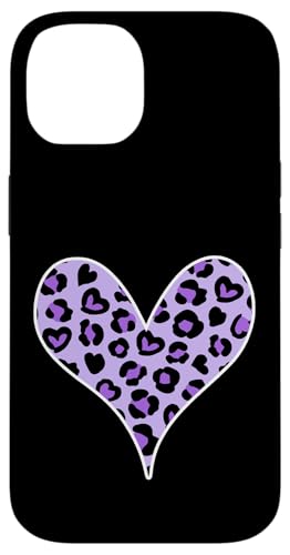 Lila Leopardenmuster Herz Hülle für iPhone 14 Lila Leopardenmuster Herz Hülle für iPhone 14 von es designs