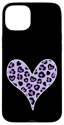 Lila Leopardenmuster Herz Hülle für iPhone 15 Plus Lila Leopardenmuster Herz Hülle für iPhone 15 Plus von es designs
