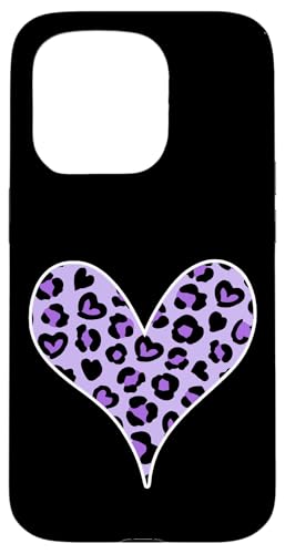 Lila Leopardenmuster Herz Hülle für iPhone 15 Pro Lila Leopardenmuster Herz Hülle für iPhone 15 Pro von es designs