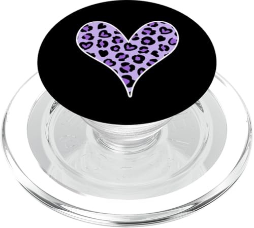 Lila Leopardenmuster Herz PopSockets PopGrip für MagSafe von es designs