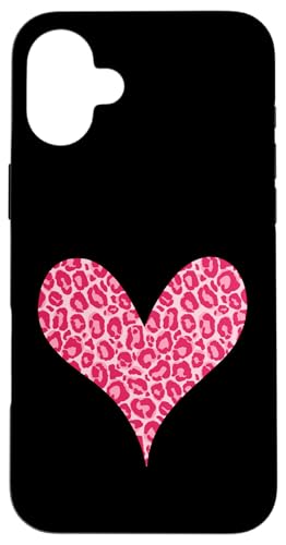 Lustiges rosa Leopardenmuster Herz Hülle für iPhone 16 Plus Lustiges rosa Leopardenmuster Herz Hülle für iPhone 16 Plus von es designs