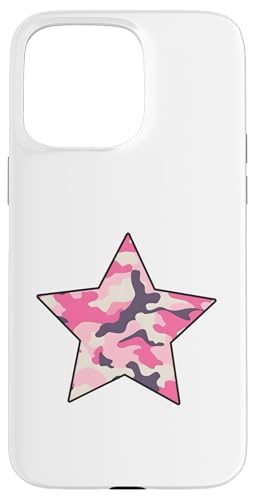 Pink Camo Star Black Umriss Hülle für iPhone 15 Pro Max Pink Camo Star Black Umriss Hülle für iPhone 15 Pro Max von es designs