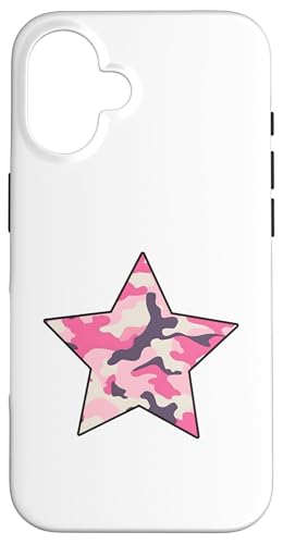 Pink Camo Star Black Umriss Hülle für iPhone 16 Pink Camo Star Black Umriss Hülle für iPhone 16 von es designs