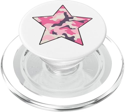 Pink Camo Star Black Umriss PopSockets PopGrip für MagSafe von es designs