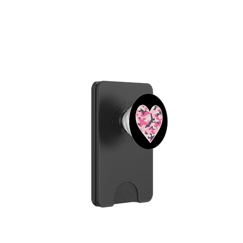 Rosa Camo Herz PopSockets PopWallet für MagSafe von es designs