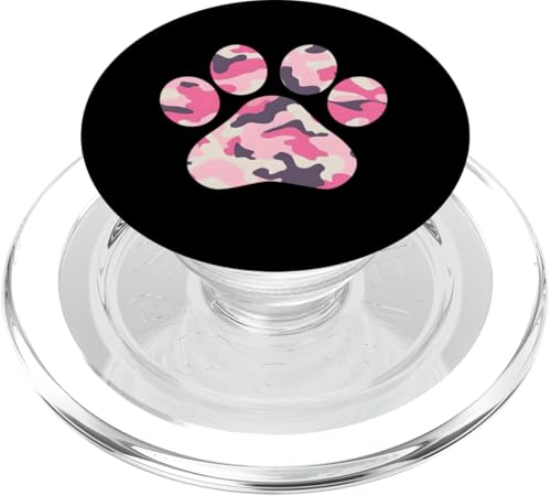 Rosa Camo Pfotenabdruck PopSockets PopGrip für MagSafe von es designs