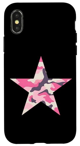 Rosafarbener Camo-Stern Hülle für iPhone X/XS Rosafarbener Camo-Stern Hülle für iPhone X/XS von es designs