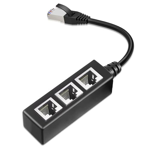 esbeecables RJ45-Ethernet-Splitterkabel, RJ45, 1 Stecker auf 3 x Buchse, LAN-Ethernet-Splitter-Adapterkabel, geeignet für Super Cat5, Cat5e, Cat6, Cat7 LAN-Ethernet-Buchsenanschluss-Adapter esbeecables RJ45-Ethernet-Splitterkabel, RJ45, 1 Stecker auf 3 x Buchse, LAN-Ethernet-Splitter-Adapterkabel, geeignet für Super Cat5, Cat5e, Cat6, Cat7 LAN-Ethernet-Buchsenanschluss-Adapter von esbeecables