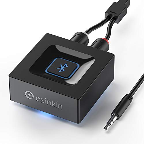 Esinkin Bluetooth Audio Adapter fürs Musik-Streaming-Sound System, Drahtloser Audio Adapter Arbeitet mit Smartphones und Tablets, Bluetooth-Empfänger für Lautsprecher－Schwarz von esinkin