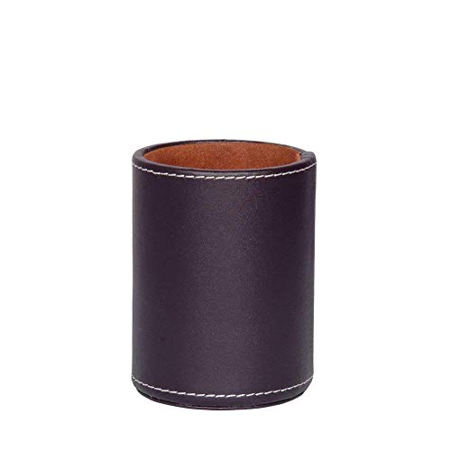1 x brauner runder Stiftehalter aus PU-Leder, Schreibtisch-Organizer, Schreibwaren-Behälter, Zubehör für Zuhause, Schule, Büro 1 x brauner runder Stiftehalter aus PU-Leder, Schreibtisch-Organizer, Schreibwaren-Behälter, Zubehör für Zuhause, Schule, Büro von esowemsn