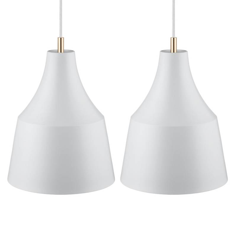 2er Set Hängeleuchte, grau, Textilkabel, D 25 cm von etc-shop