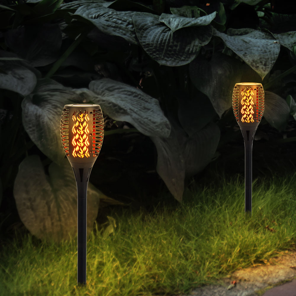 2x LED Solarlampe, Feuer-Effekt, Garten Fackel Höhe 58 cm von etc-shop