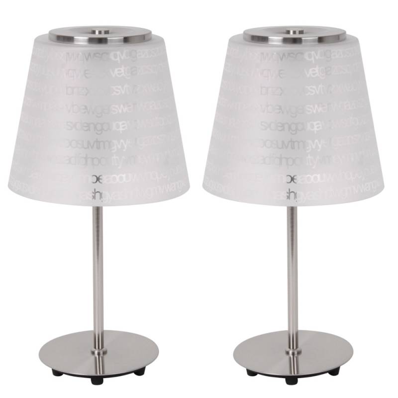 2x Schreibtischlampe, Glas satin, klar, E27, H 50cm von etc-shop