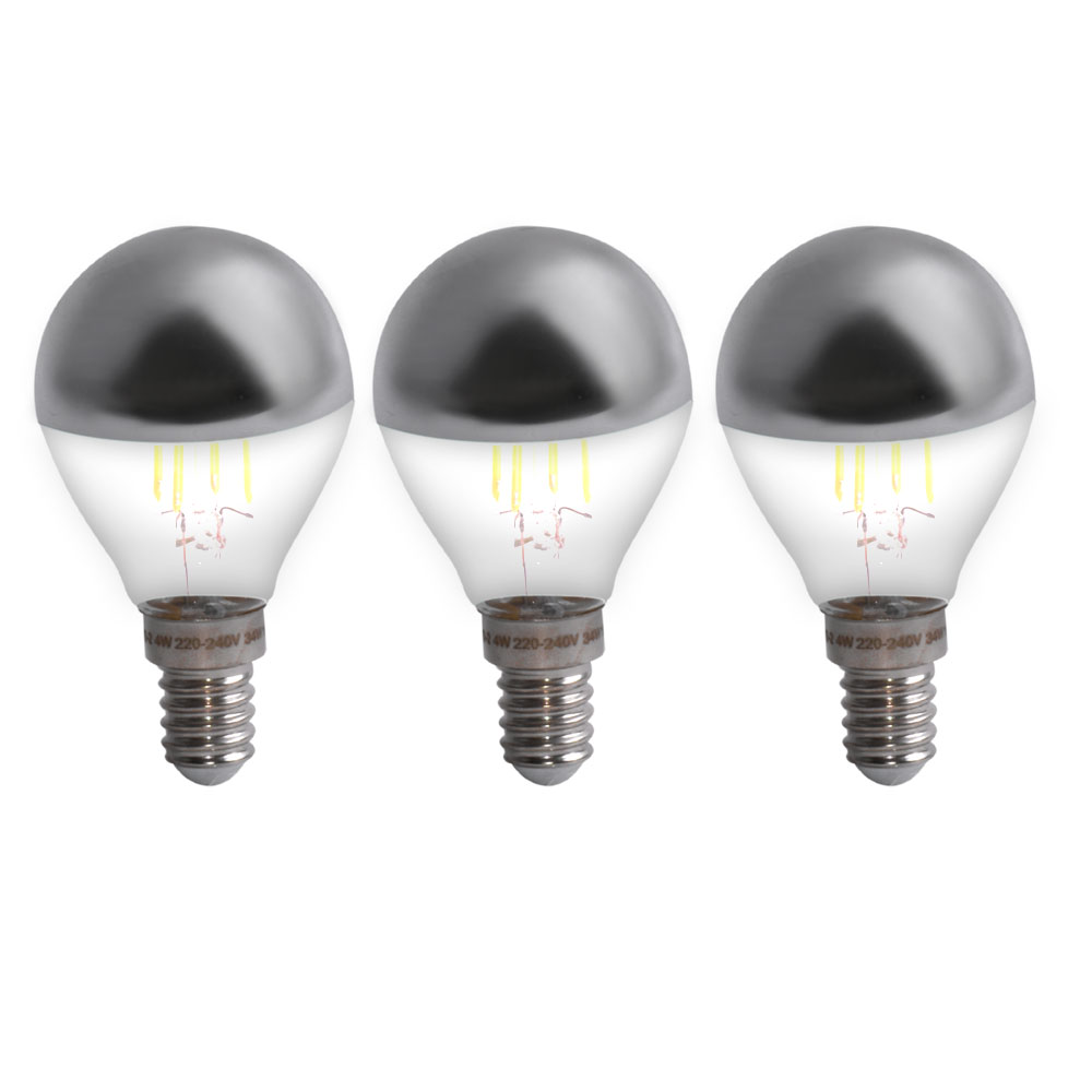 3er Set E14 LED 4Watt Filament Leuchtmittel Kopfspiegellampe von etc-shop