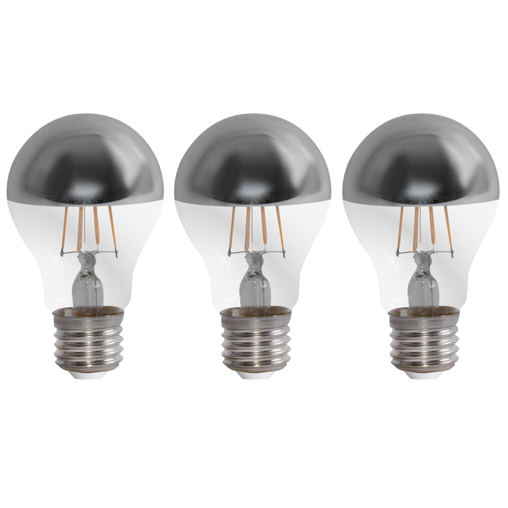3er Set E27 LED Filament Leuchtmittel, 4W, Kopfspiegelampen von etc-shop